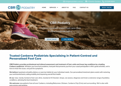 SEO Website Copywriting for CBR Podiatry