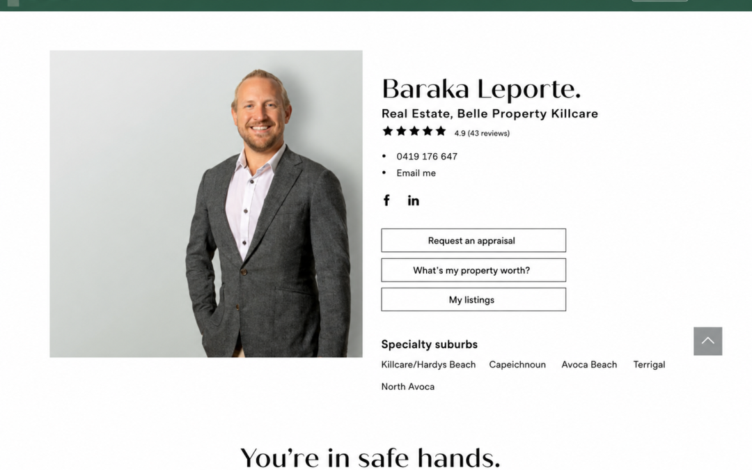 Real Estate Agent Bio Copywriting for Belle Property