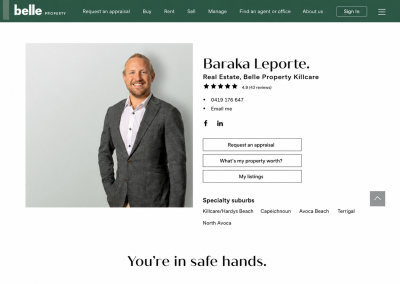 Real Estate Agent Bio Copywriting for Belle Property