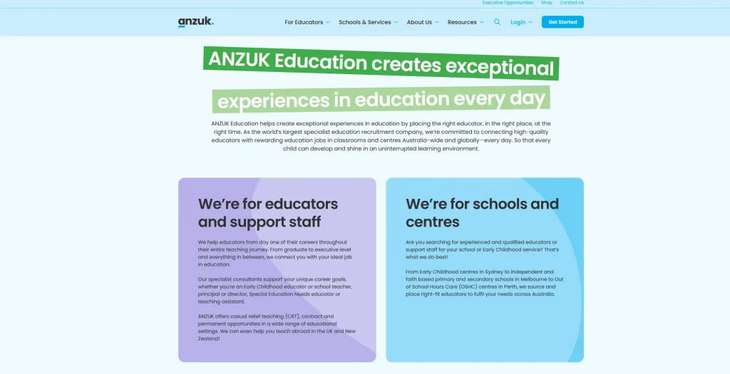 anzuk-education-website-copywriting